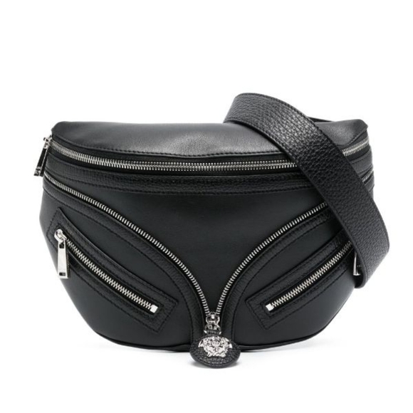 New 💯  Authentic Versace Moto Leather Belt Bag - Picture 3 of 17